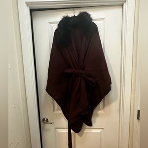 Torrid one size burgundy fur neck Shawl